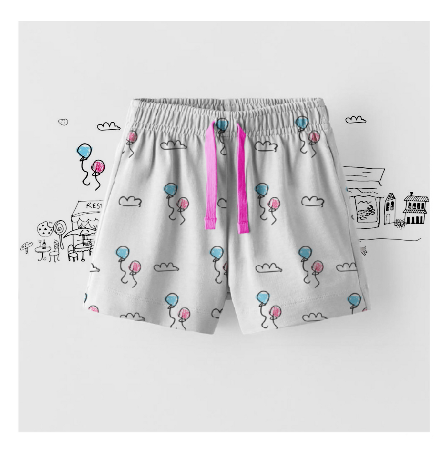 Toddler Balloon Clouds Shorts
