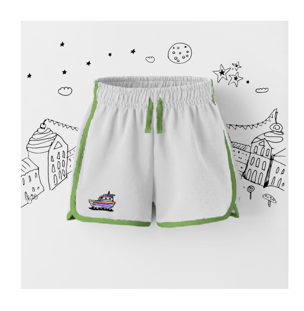 Toddler Green Boat Shorts