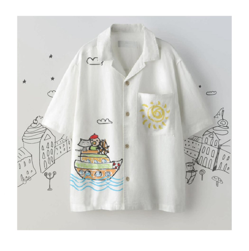Toddler Jelly and Coco Sail Boat Button-Up Cotton Shirt