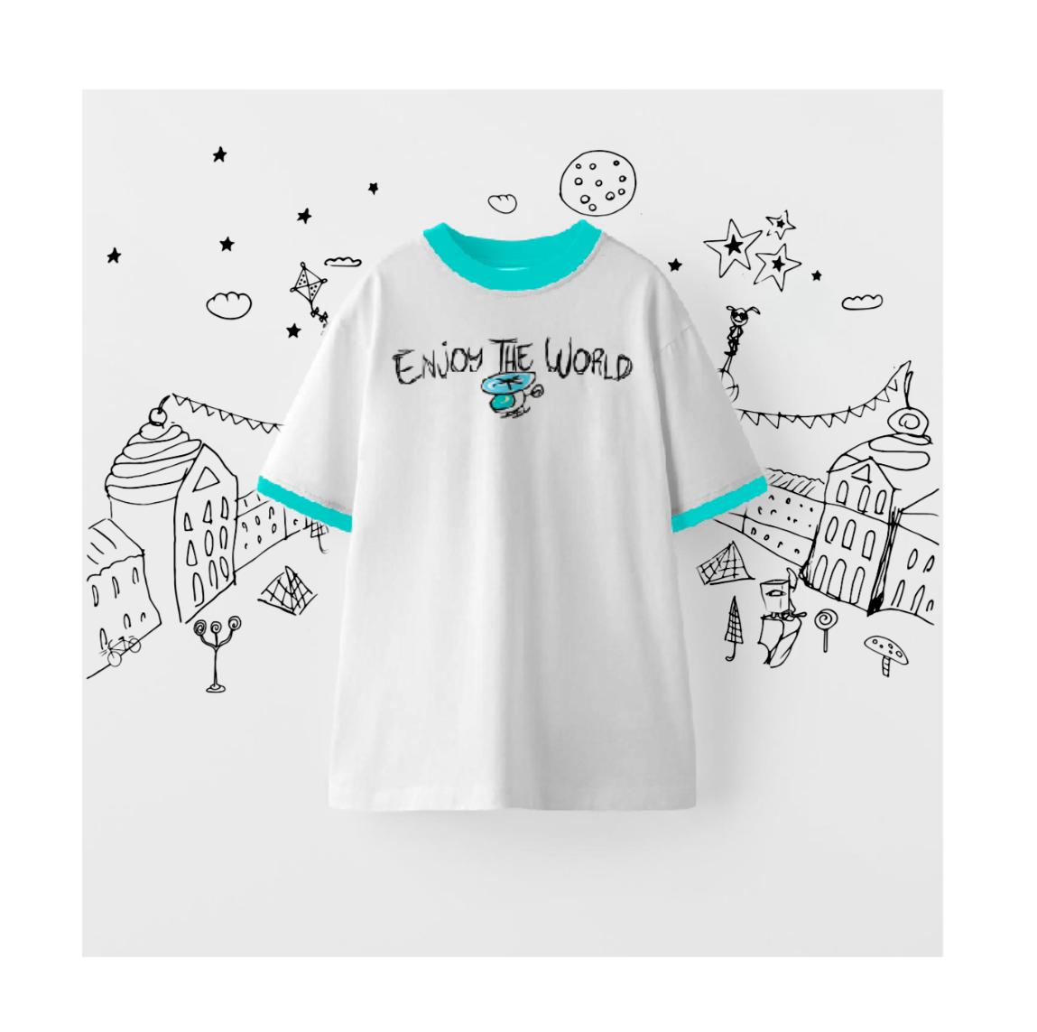 Toddler “Enjoy The World” Blue T-Shirt