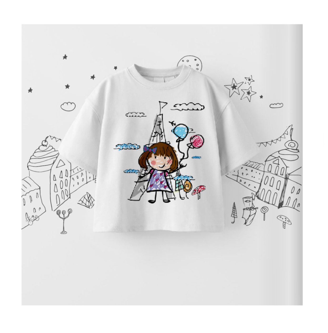 Toddler Marilola in Paris Shirt