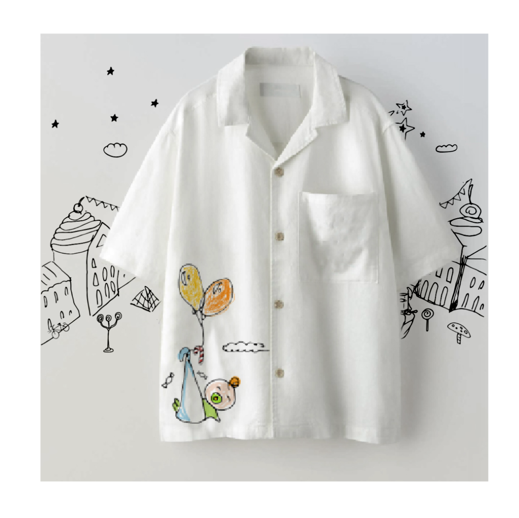 Toddler Jelly with Balloons Button-Up Cotton Shirt