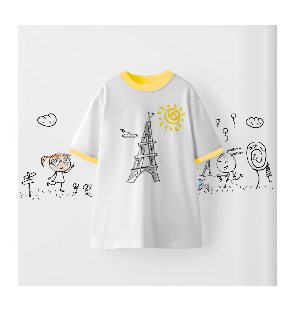 Toddler Yellow Eiffel Tower T-Shirt