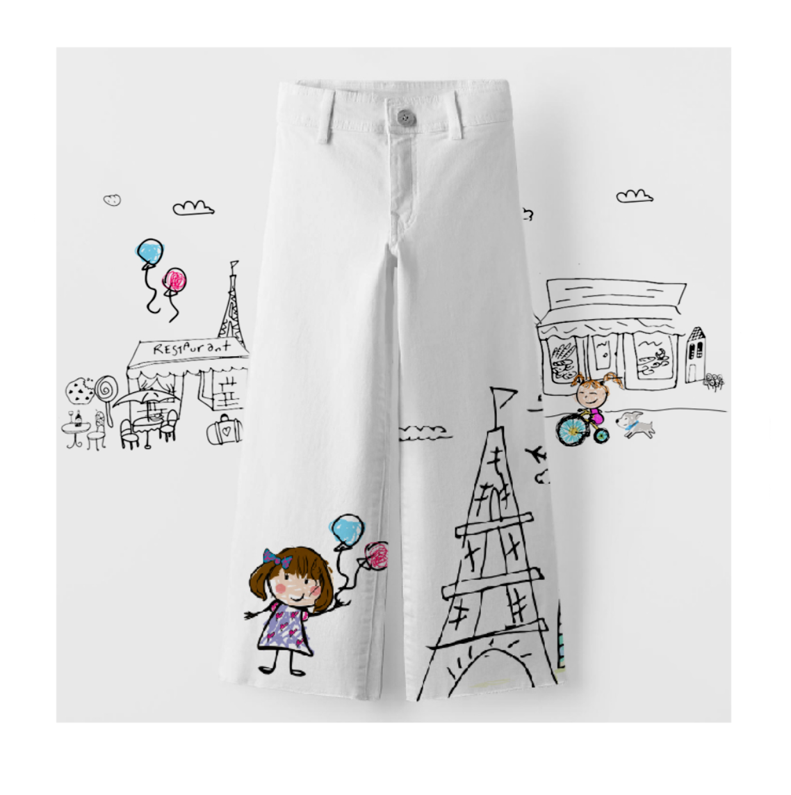 Toddler Marilola in Paris Long Pants