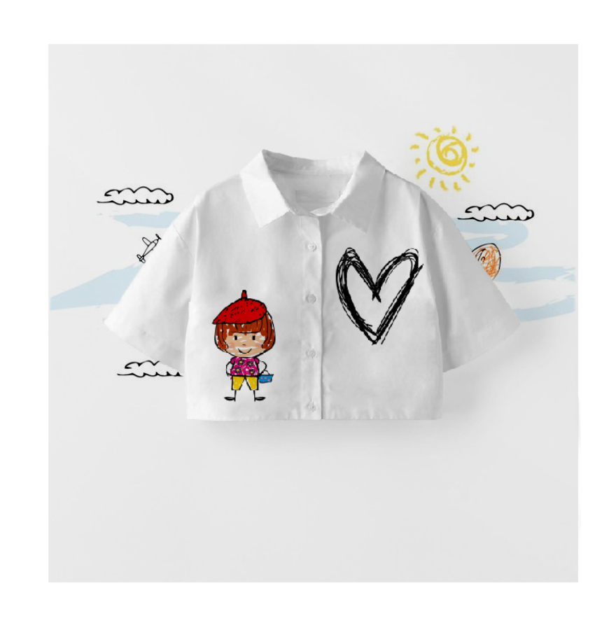 Toddler Ati Heart Button-Up Shirt